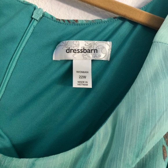 Teal/aqua multi-color plus size dress - Dressbarn - Picture 6 of 9